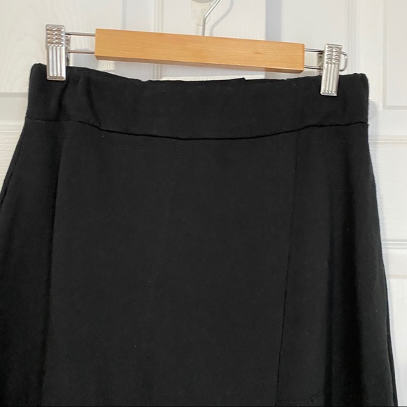 FREE PEOPLE FAUX WRAP ASYMMETRICAL BLACK SKIRT - Picture 4 of 12